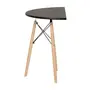 MESA MEIA LUA 90 CM X 46 CM EASY WOOD - SERINGUEIRA/PRETO - Foto 3