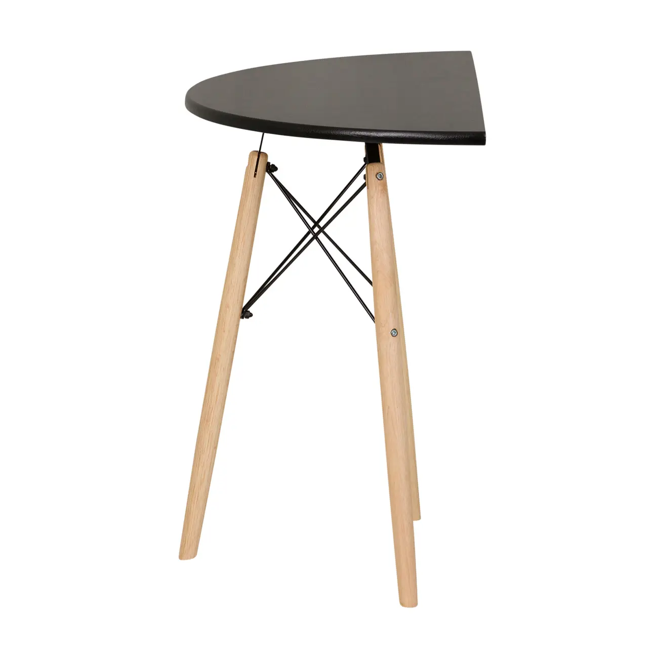 MESA MEIA LUA 90 CM X 46 CM EASY WOOD - SERINGUEIRA/PRETO - Foto 3