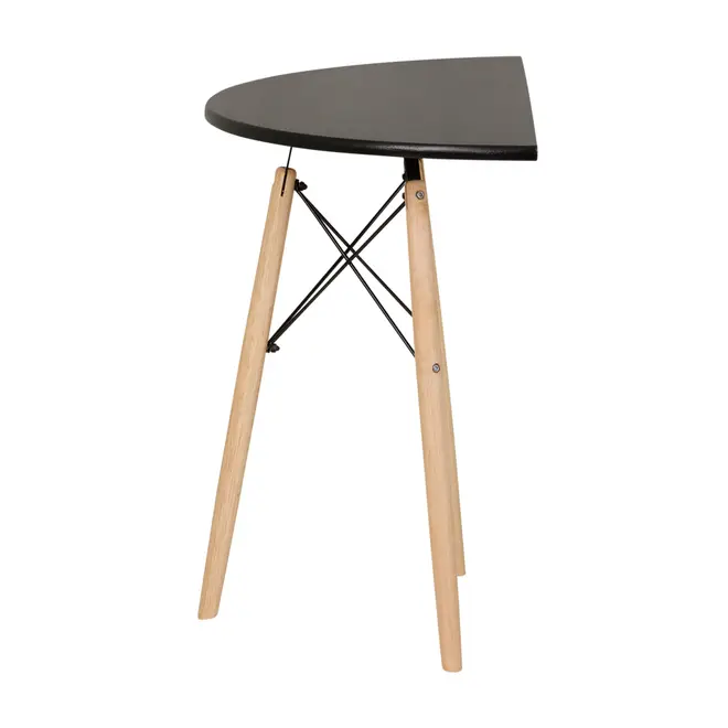 MESA MEIA LUA 90 CM X 46 CM EASY WOOD - SERINGUEIRA/PRETO - Foto 3