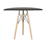 MESA MEIA LUA 90 CM X 46 CM EASY WOOD - SERINGUEIRA/PRETO - Foto 4
