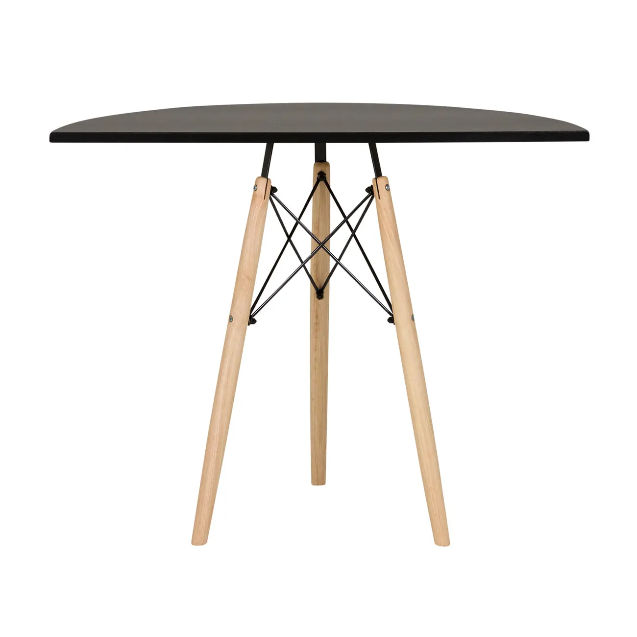 MESA MEIA LUA 90 CM X 46 CM EASY WOOD - SERINGUEIRA/PRETO - Foto 4
