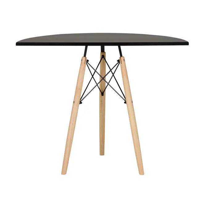 MESA MEIA LUA 90 CM X 46 CM EASY WOOD - SERINGUEIRA/PRETO - Foto 4