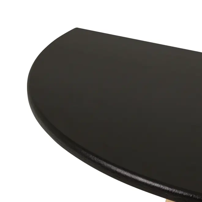 MESA MEIA LUA 90 CM X 46 CM EASY WOOD - SERINGUEIRA/PRETO - Foto 5