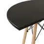 MESA MEIA LUA 90 CM X 46 CM EASY WOOD - SERINGUEIRA/PRETO - Foto 6