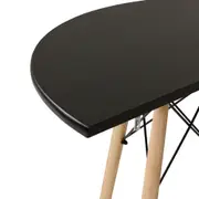 MESA MEIA LUA 90 CM X 46 CM EASY WOOD - SERINGUEIRA/PRETO - Foto 6