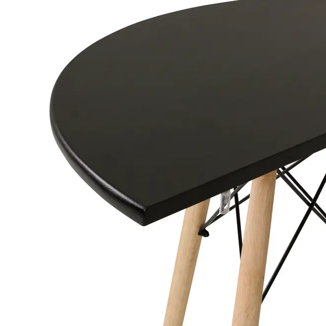 MESA MEIA LUA 90 CM X 46 CM EASY WOOD - SERINGUEIRA/PRETO - Foto 6