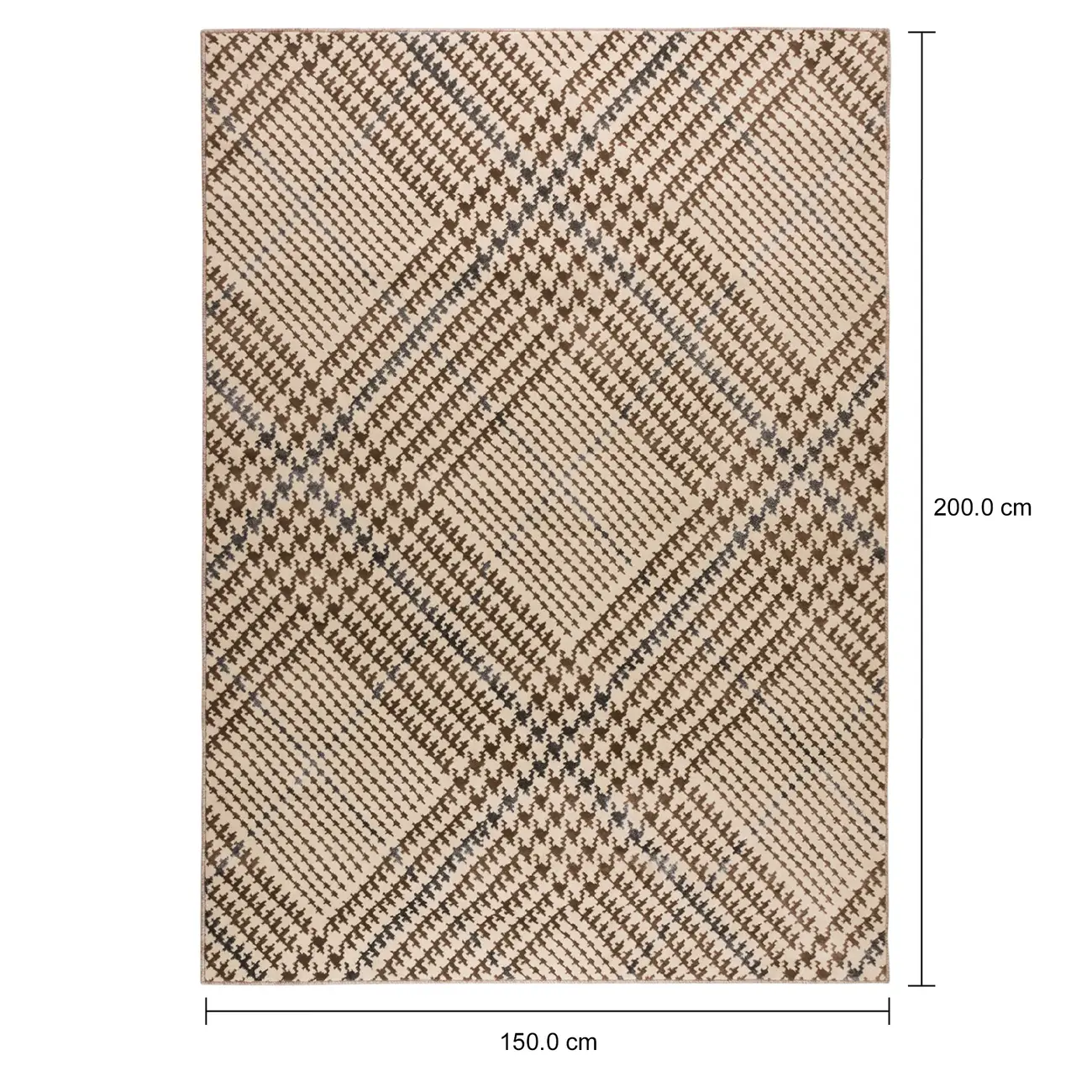 TAPETE 1,50 M X 2 M PLAID - BEGE/MARROM - Foto 7
