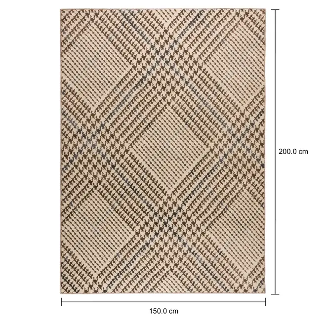 TAPETE 1,50 M X 2 M PLAID - BEGE/MARROM - Foto 7