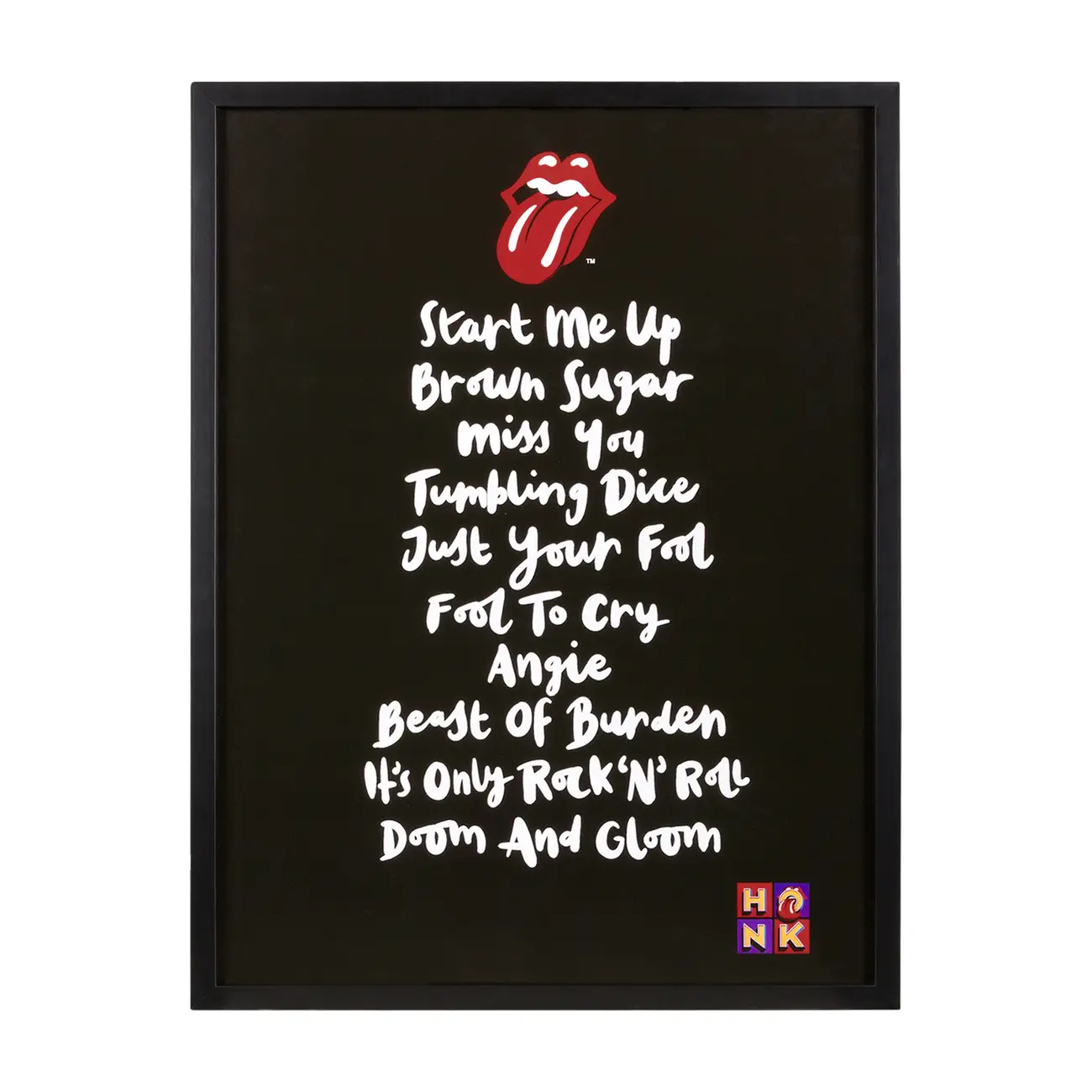 QUADRO ROCK HISTORY 75 CM X 55 CM - PRETO/PRETO - Foto 1