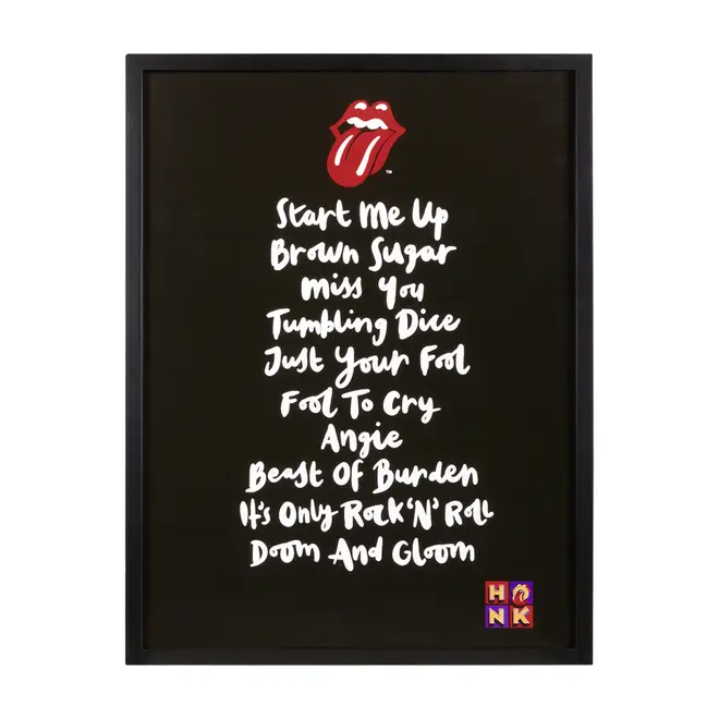 QUADRO ROCK HISTORY 75 CM X 55 CM - PRETO/PRETO - Foto 1