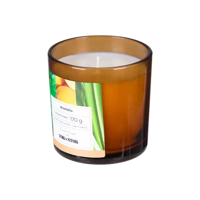 VELA PERFUMADA POTE HORTELÃ, CAPIM SANTO E LIMÃO SICILIANO BROMÉLIA - HANBAR/BEGE - Foto 5