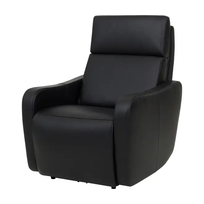 POLTRONA RECLINÁVEL ELÉTRICA BIVOLT GRISSOM - COURO PRETO - Foto 1