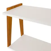 PRATELEIRA DUPLA 35 CM X 80 CM X 25 CM BARTÔ - BRANCO/NOZES - Foto 3