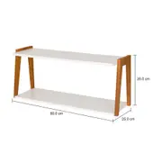 PRATELEIRA DUPLA 35 CM X 80 CM X 25 CM BARTÔ - BRANCO/NOZES - Foto 5