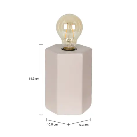 Imagem com medidas do produto LUMINÁRIA DE MESA MODERN-HEX
