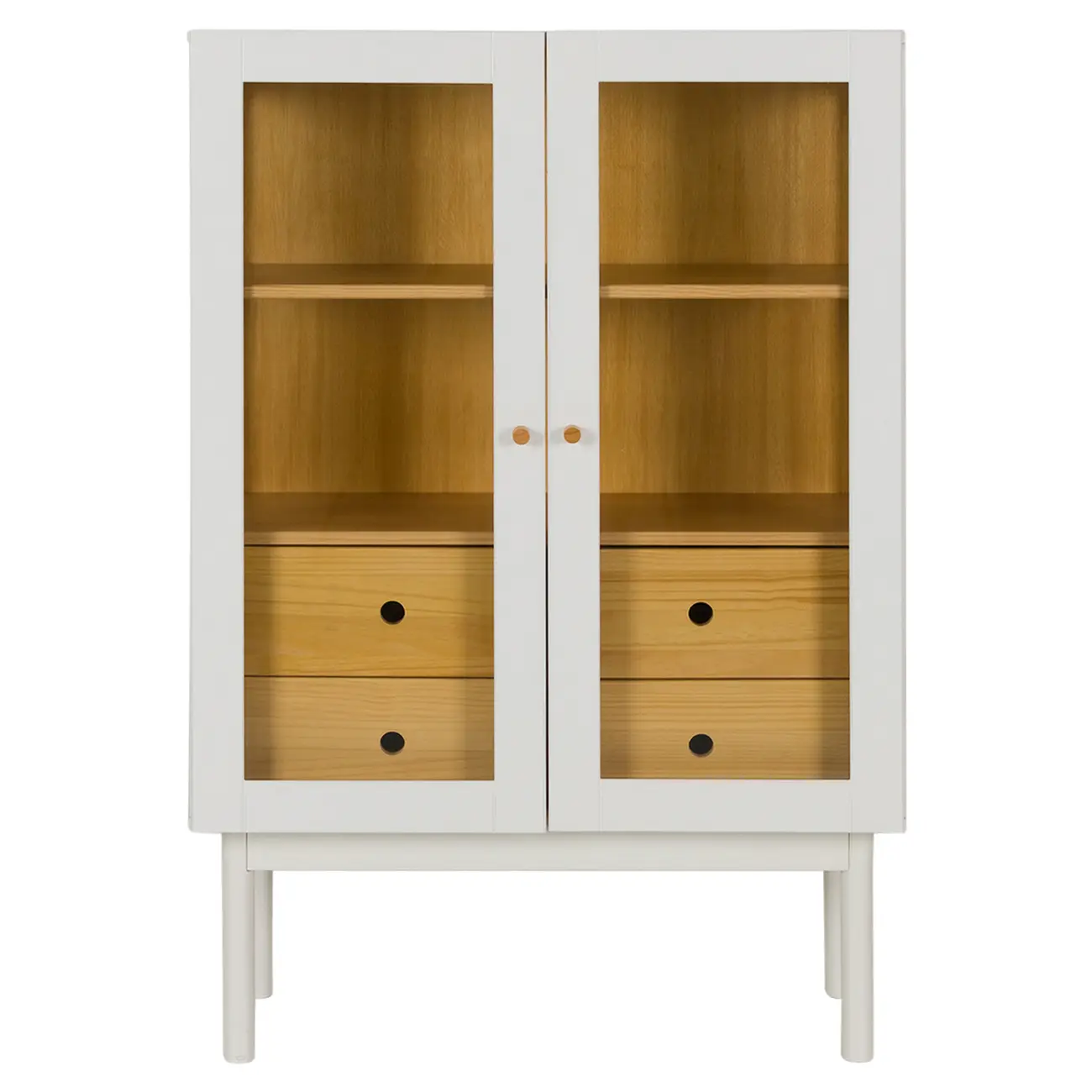 CRISTALEIRA 2 PORTAS/4 GAVETAS 86 CM X 1,30 M MÍNIMO - BRANCO/TAUARI - Foto 1