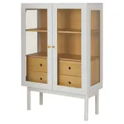 CRISTALEIRA 2 PORTAS/4 GAVETAS 86 CM X 1,30 M MÍNIMO - BRANCO/TAUARI - Foto 2