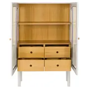 CRISTALEIRA 2 PORTAS/4 GAVETAS 86 CM X 1,30 M MÍNIMO - BRANCO/TAUARI - Foto 3