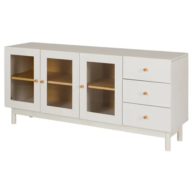 MÍNIMO BUFFET 3 PORTAS/3 GAVETAS 1,50 M X 38 CM - BRANCO/TAUARI - Foto 2
