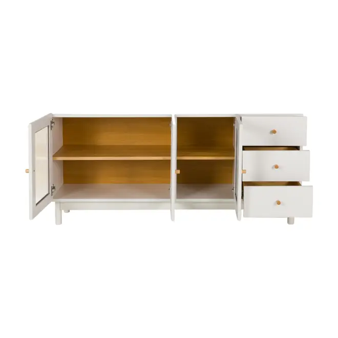 MÍNIMO BUFFET 3 PORTAS/3 GAVETAS 1,50 M X 38 CM - BRANCO/TAUARI - Foto 3