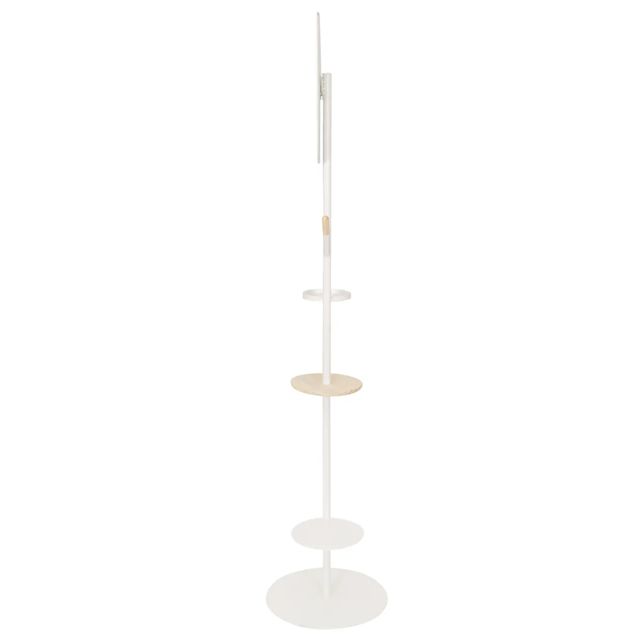 CABIDEIRO DE CHÃO COM ESPELHO REDONDO 45 CM HANGUI - BRANCO/PINUS NATURAL - Foto 3