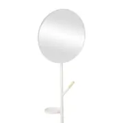 CABIDEIRO DE CHÃO COM ESPELHO REDONDO 45 CM HANGUI - BRANCO/PINUS NATURAL - Foto 4