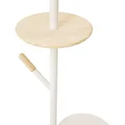 CABIDEIRO DE CHÃO COM ESPELHO REDONDO 45 CM HANGUI - BRANCO/PINUS NATURAL - Foto 5