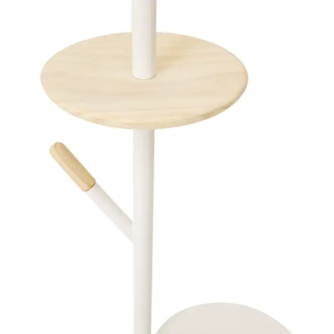 CABIDEIRO DE CHÃO COM ESPELHO REDONDO 45 CM HANGUI - BRANCO/PINUS NATURAL - Foto 5