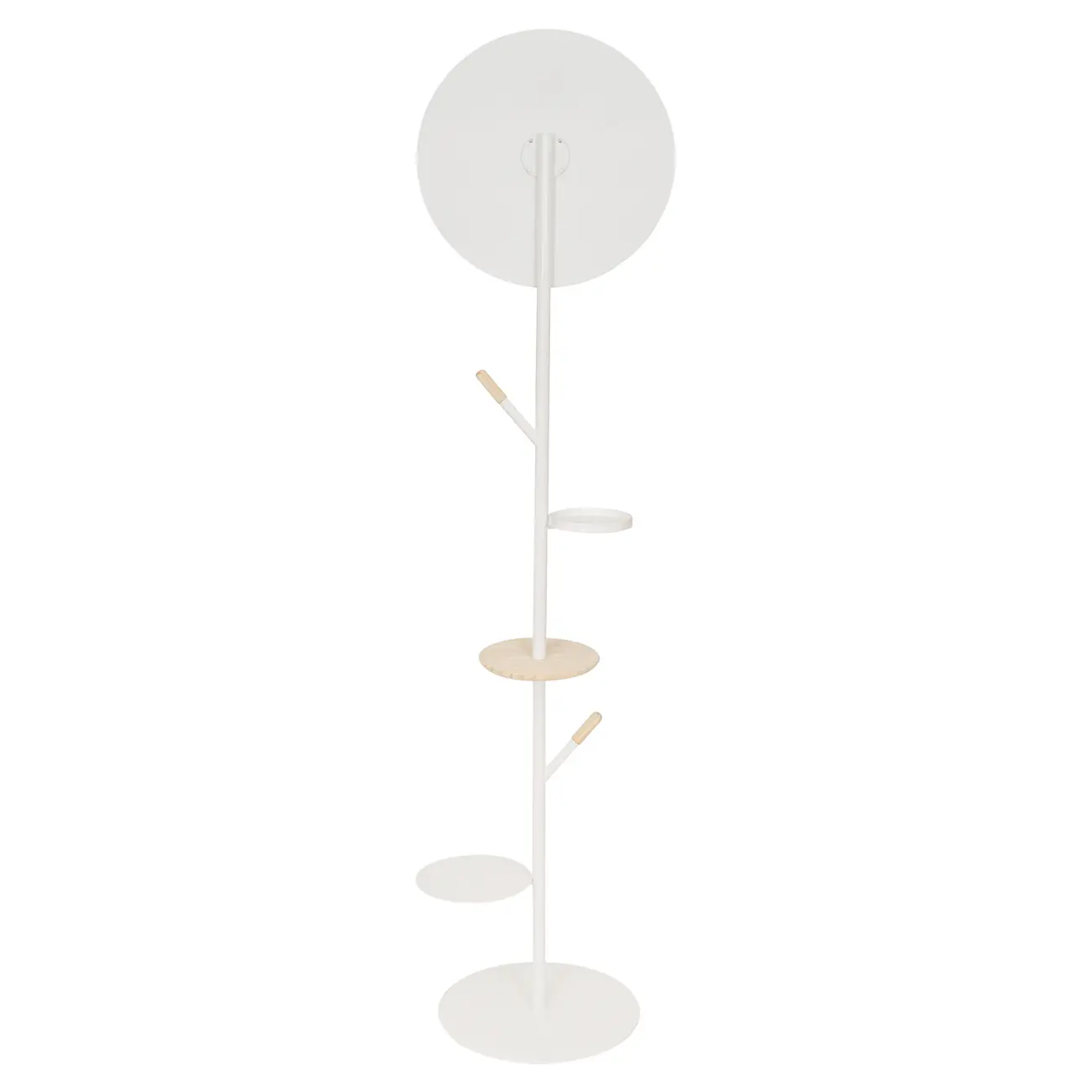 CABIDEIRO DE CHÃO COM ESPELHO REDONDO 45 CM HANGUI - BRANCO/PINUS NATURAL - Foto 7