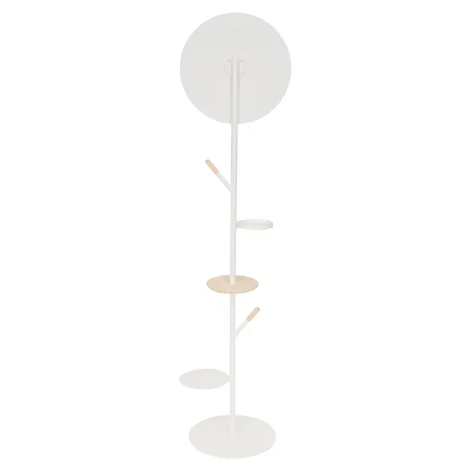 CABIDEIRO DE CHÃO COM ESPELHO REDONDO 45 CM HANGUI - BRANCO/PINUS NATURAL - Foto 7