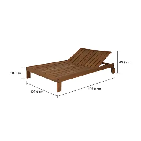 Imagem com medidas do produto CHAISE LONGUE DUPLA LEME