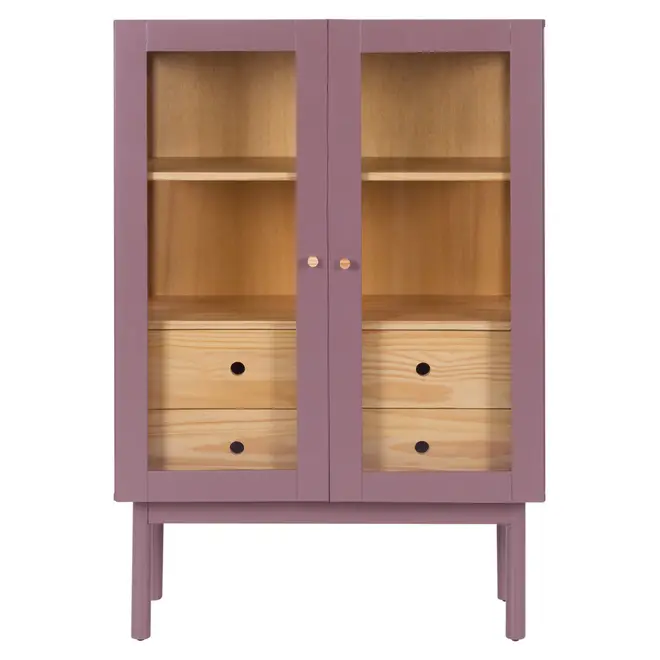 CRISTALEIRA 2 PORTAS/4 GAVETAS 86 CM X 1,30 M MÍNIMO - RUBY MOCHA/TAUARI - Foto 1