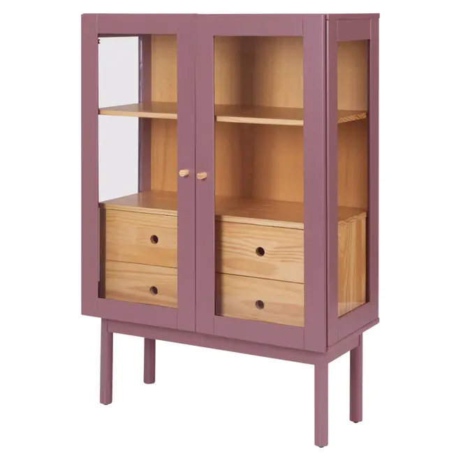 CRISTALEIRA 2 PORTAS/4 GAVETAS 86 CM X 1,30 M MÍNIMO - RUBY MOCHA/TAUARI - Foto 2