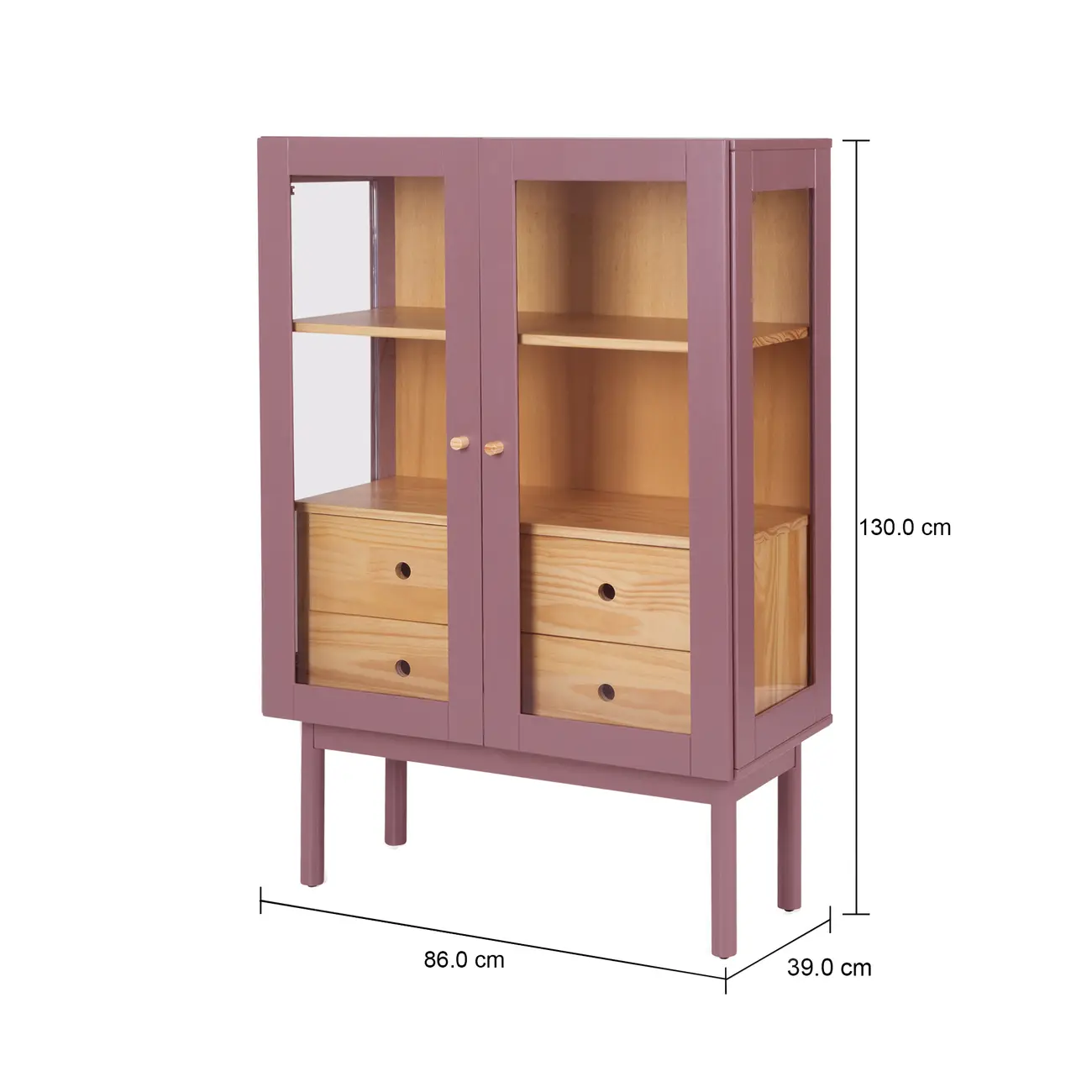 CRISTALEIRA 2 PORTAS/4 GAVETAS 86 CM X 1,30 M MÍNIMO - RUBY MOCHA/TAUARI - Foto 12