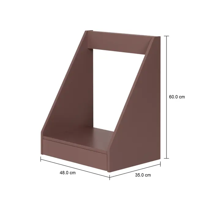 MÓDULO ESTANTE 1 GAVETA 48 CM X 60 CM MÍNIMO - RUBY MOCHA - Foto 5