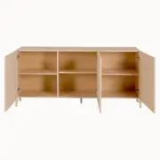 BUFFET 3 PORTAS 1,60 M X 42 CM LINHAS - AREIA/AREIA - Foto 3