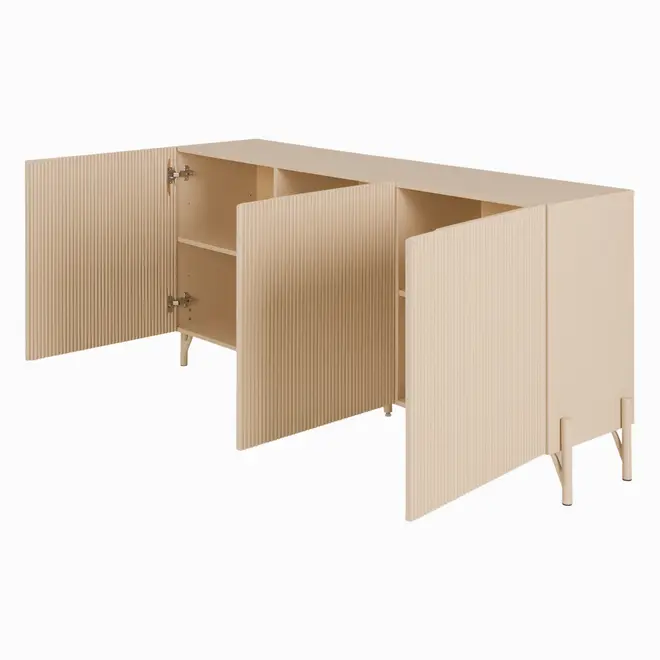 BUFFET 3 PORTAS 1,60 M X 42 CM LINHAS - AREIA/AREIA - Foto 4