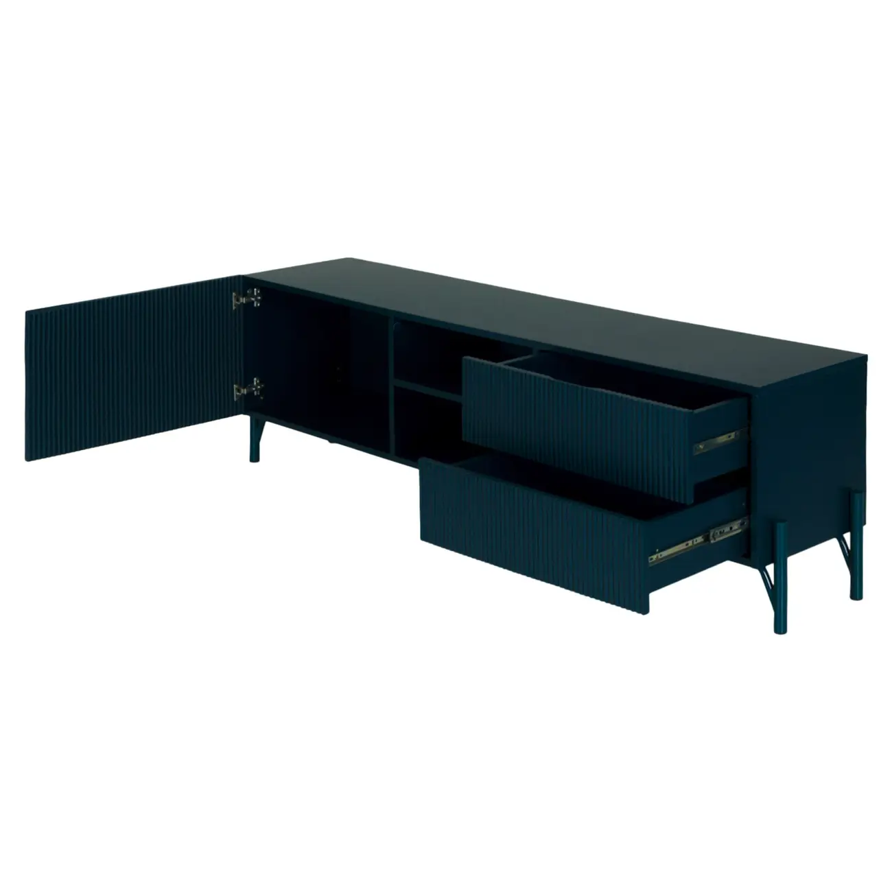 RACK 1 PORTA/2 GAVETAS 1,60 M X 41 CM LINHAS - GALAXY BLUE/GALAXY BLUE - Foto 4