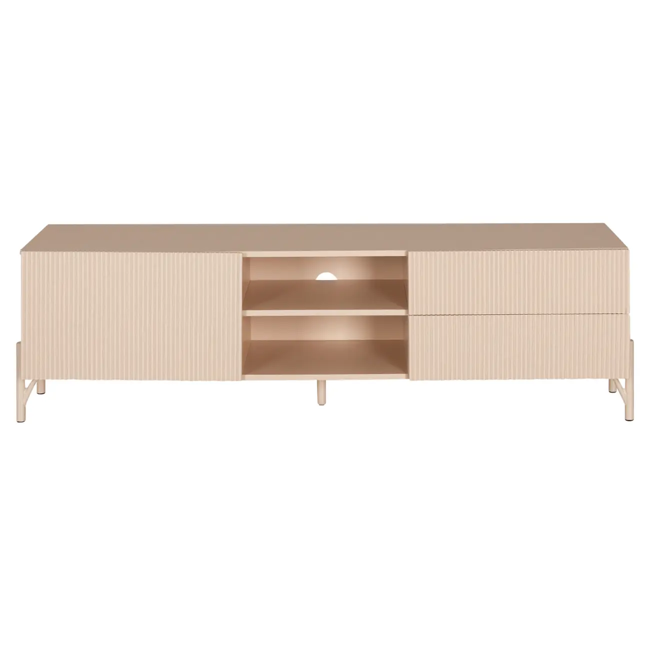 RACK 1 PORTA/2 GAVETAS 1,60 M X 41 CM LINHAS - AREIA/AREIA - Foto 1