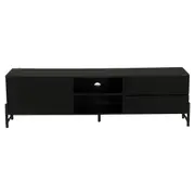 RACK 1 PORTA/2 GAVETAS 1,60 M X 41 CM LINHAS - PRETO/PRETO - Foto 1