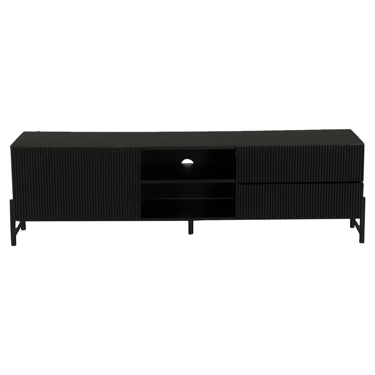 RACK 1 PORTA/2 GAVETAS 1,60 M X 41 CM LINHAS - PRETO/PRETO - Foto 1