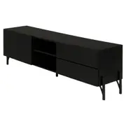 RACK 1 PORTA/2 GAVETAS 1,60 M X 41 CM LINHAS - PRETO/PRETO - Foto 2