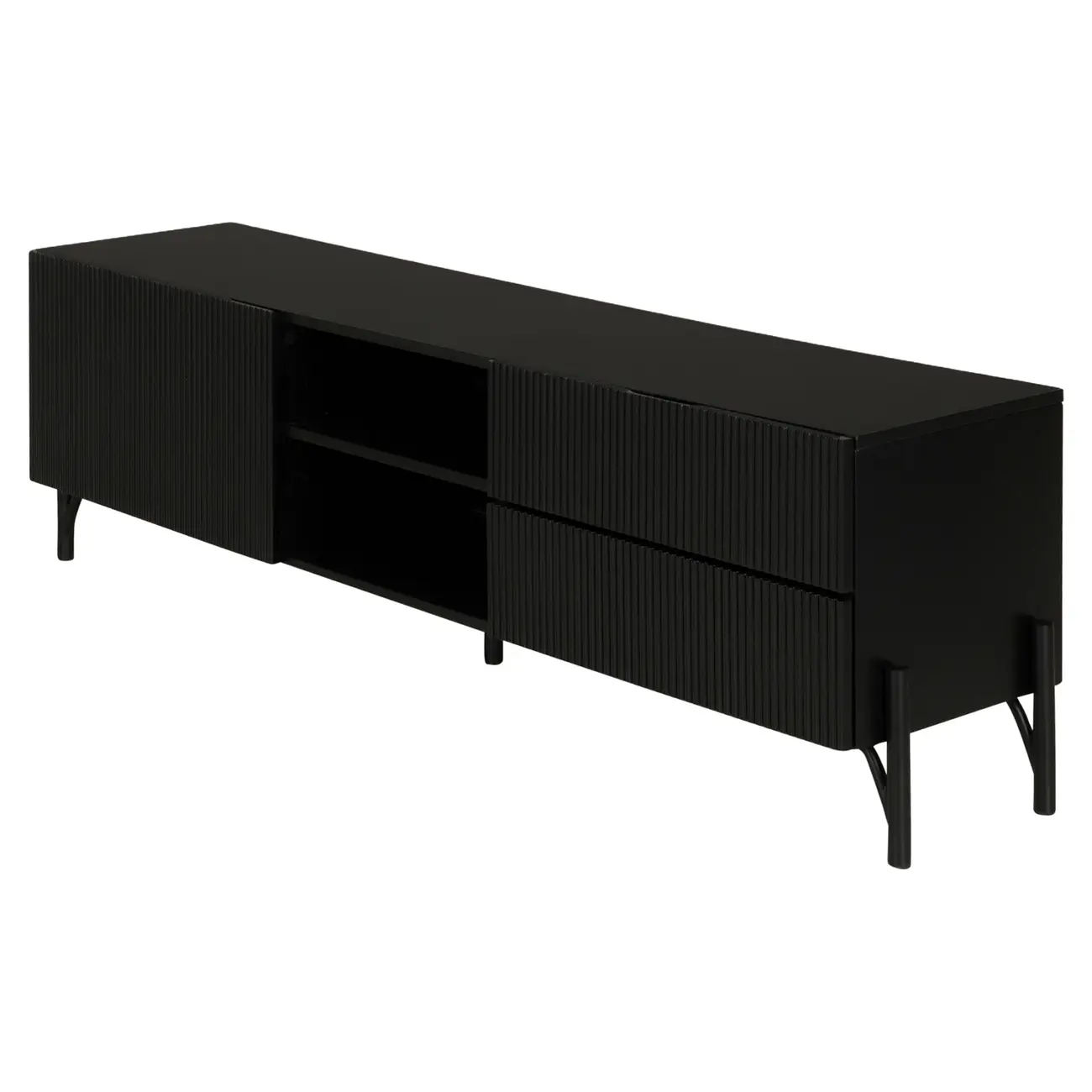 RACK 1 PORTA/2 GAVETAS 1,60 M X 41 CM LINHAS - PRETO/PRETO - Foto 2