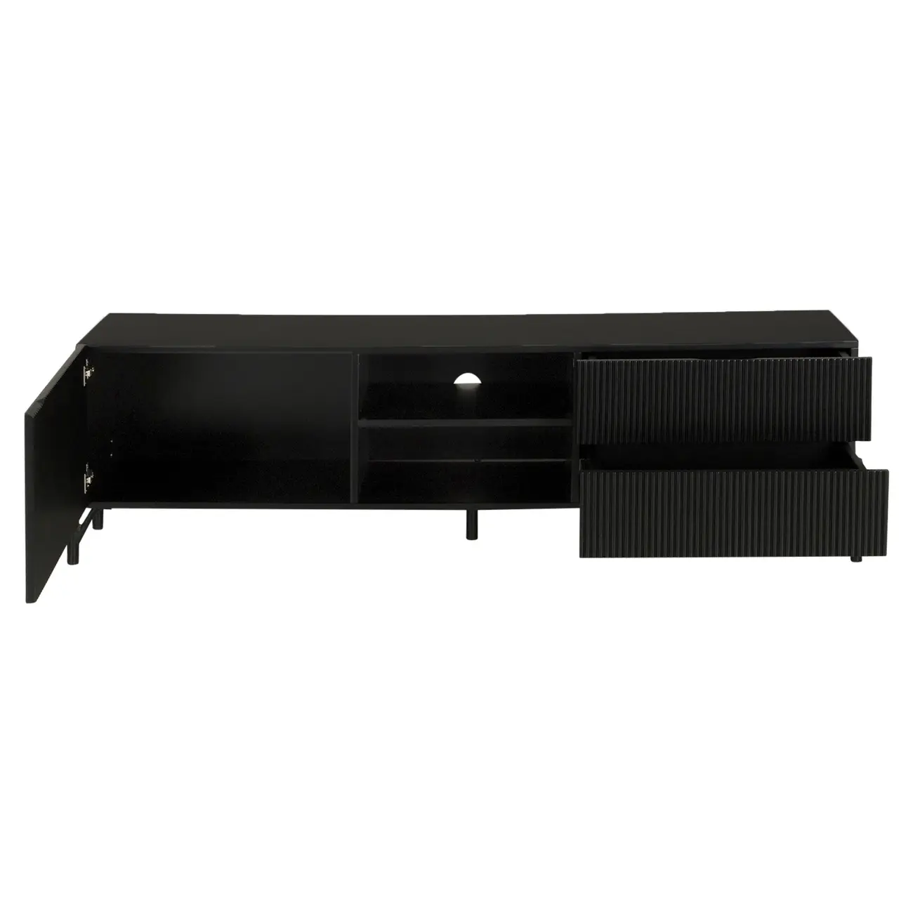 RACK 1 PORTA/2 GAVETAS 1,60 M X 41 CM LINHAS - PRETO/PRETO - Foto 3