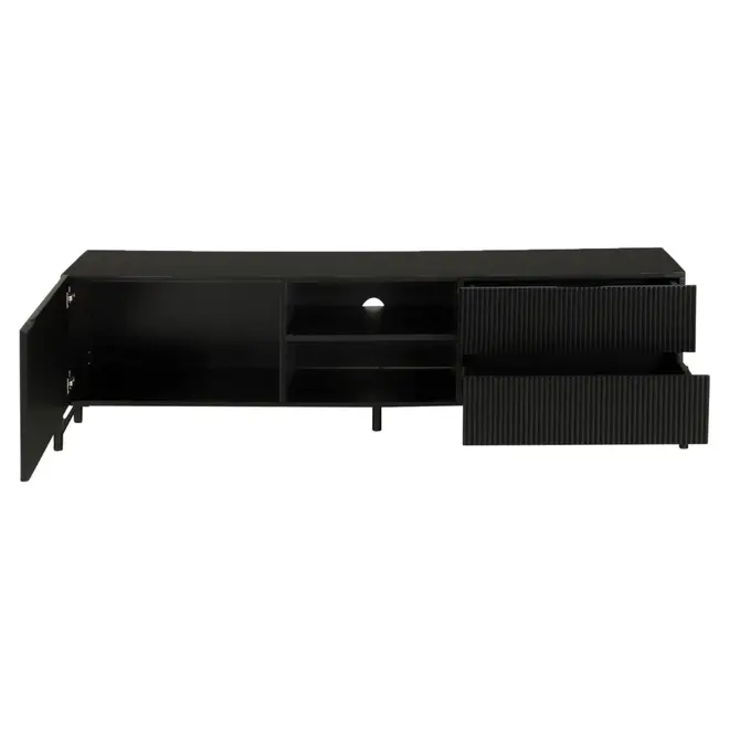 RACK 1 PORTA/2 GAVETAS 1,60 M X 41 CM LINHAS - PRETO/PRETO - Foto 3
