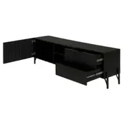 RACK 1 PORTA/2 GAVETAS 1,60 M X 41 CM LINHAS - PRETO/PRETO - Foto 4