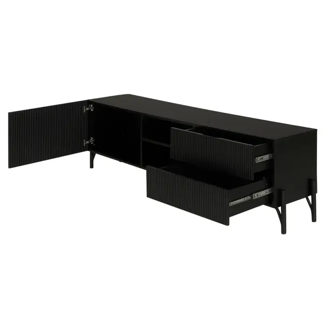 RACK 1 PORTA/2 GAVETAS 1,60 M X 41 CM LINHAS - PRETO/PRETO - Foto 4