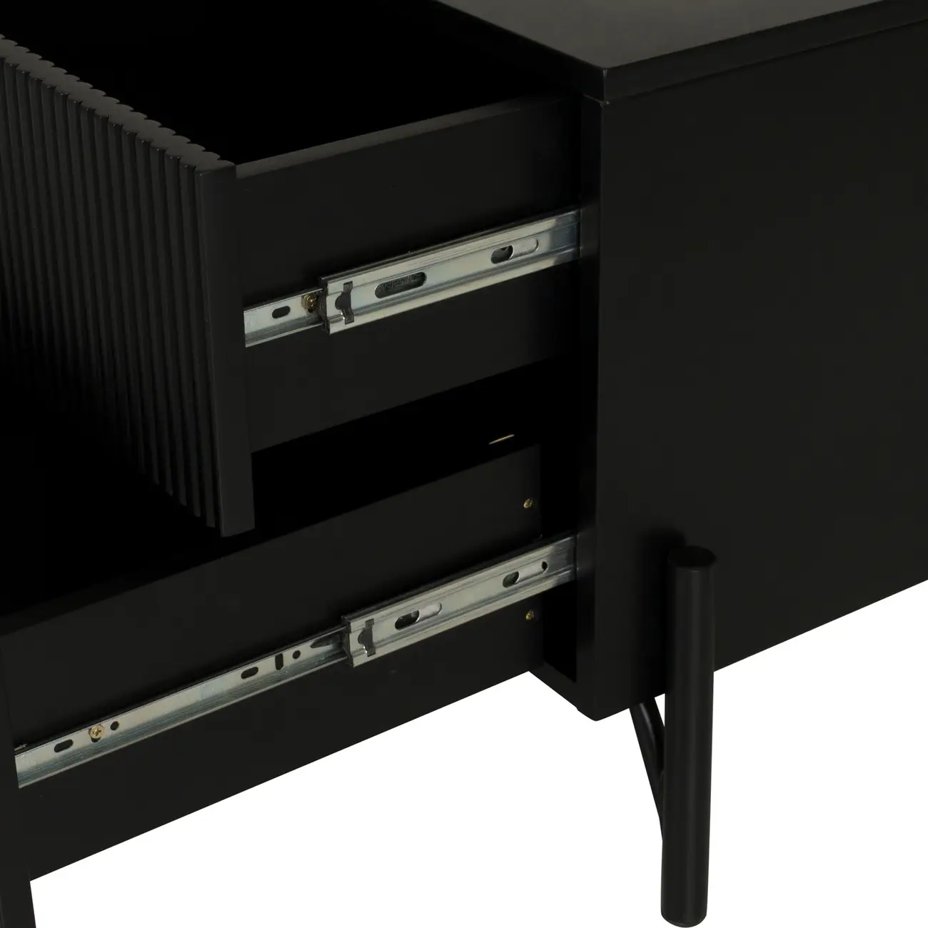 RACK 1 PORTA/2 GAVETAS 1,60 M X 41 CM LINHAS - PRETO/PRETO - Foto 7