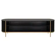 RACK 1,80 M X 43 CM ECLAIR TELA - EBANIZADO/DOURADO - Foto 1