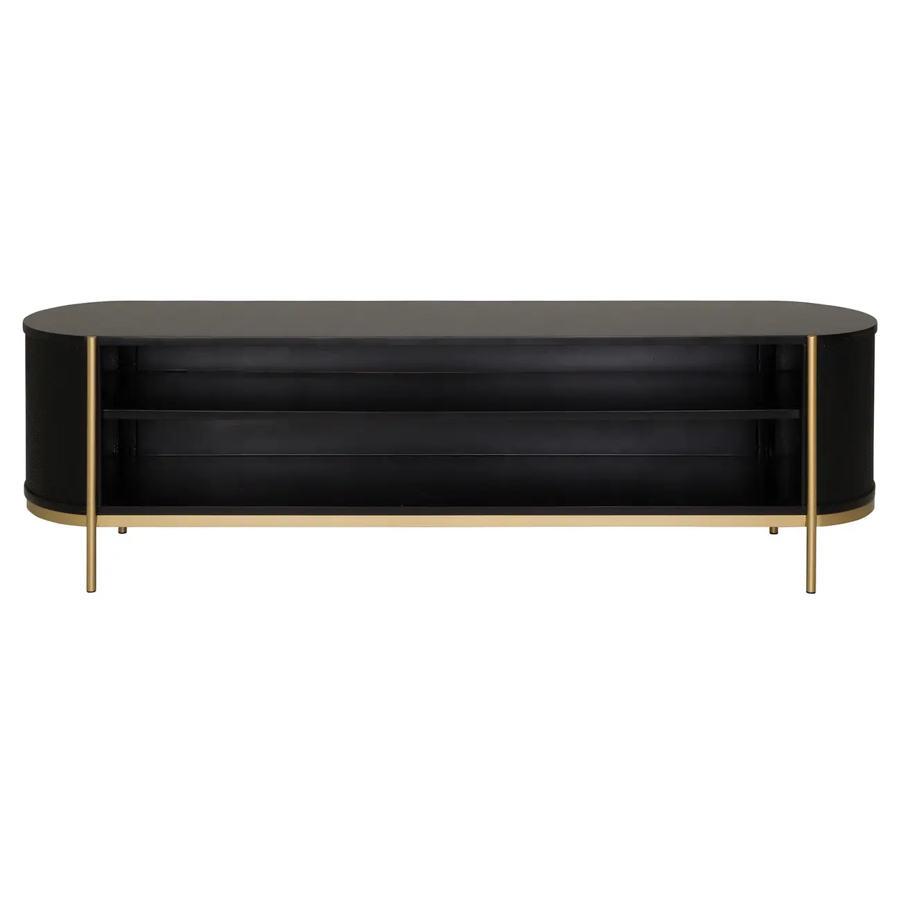 RACK 1,80 M X 43 CM ECLAIR TELA - EBANIZADO/DOURADO - Foto 1